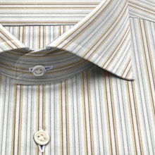 綿 100%｜パターンオーダーシャツ 薄グレー × ベージュ