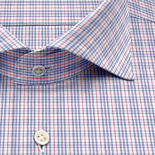 綿 100%｜パターンオーダーシャツ 赤 × 濃紺