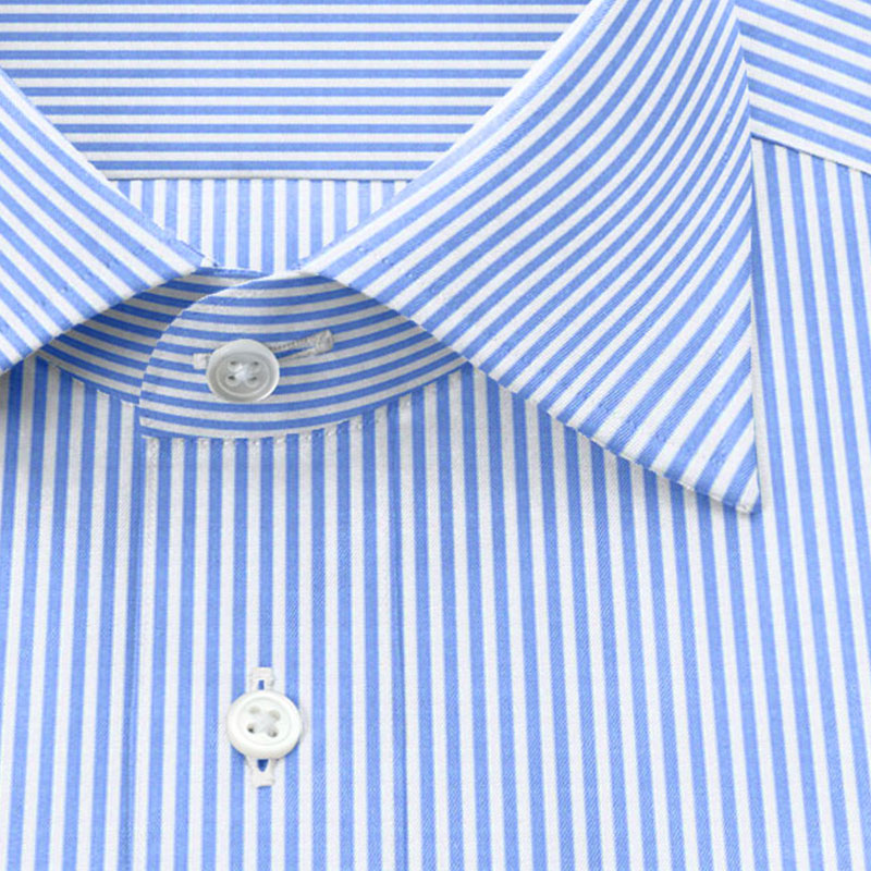 綿 100%｜形態安定 パターンオーダーシャツ　ブルーストライプ