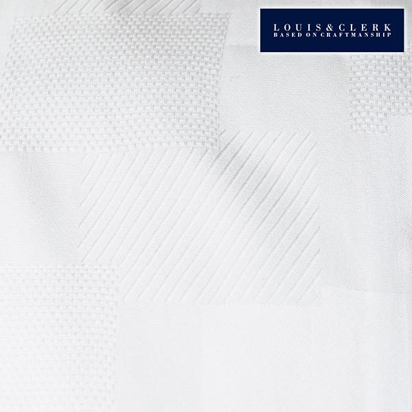ワイシャツ 幾何 ホワイト ジャカード LOUIS & CLERK【OUTLETS】