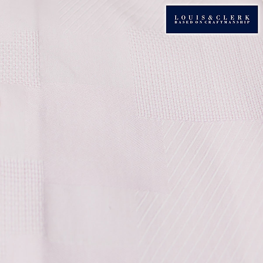 ワイシャツ 幾何 ピンク ジャカード LOUIS & CLERK【OUTLETS】