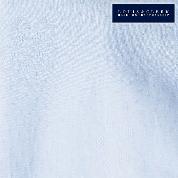 ワイシャツ 花柄 ブルー ジャカード LOUIS & CLERK【OUTLETS】