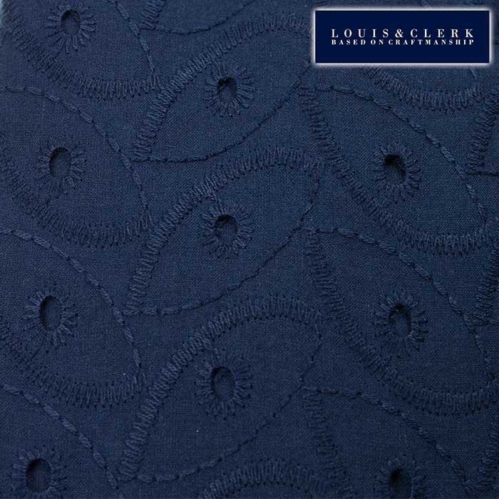 Louis&Clerk(ルイス＆クラーク) 長袖ボタンダウン ネイビー ワイシャツ【OUTLETS】