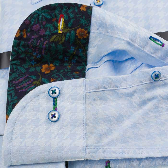 Louis&Clerk(ルイス＆クラーク) 長袖ボタンダウン ブルー ワイシャツ【OUTLETS】