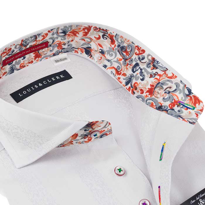 Louis&Clerk(ルイス＆クラーク) 長袖カッタウェイ グレー ワイシャツ【OUTLETS】