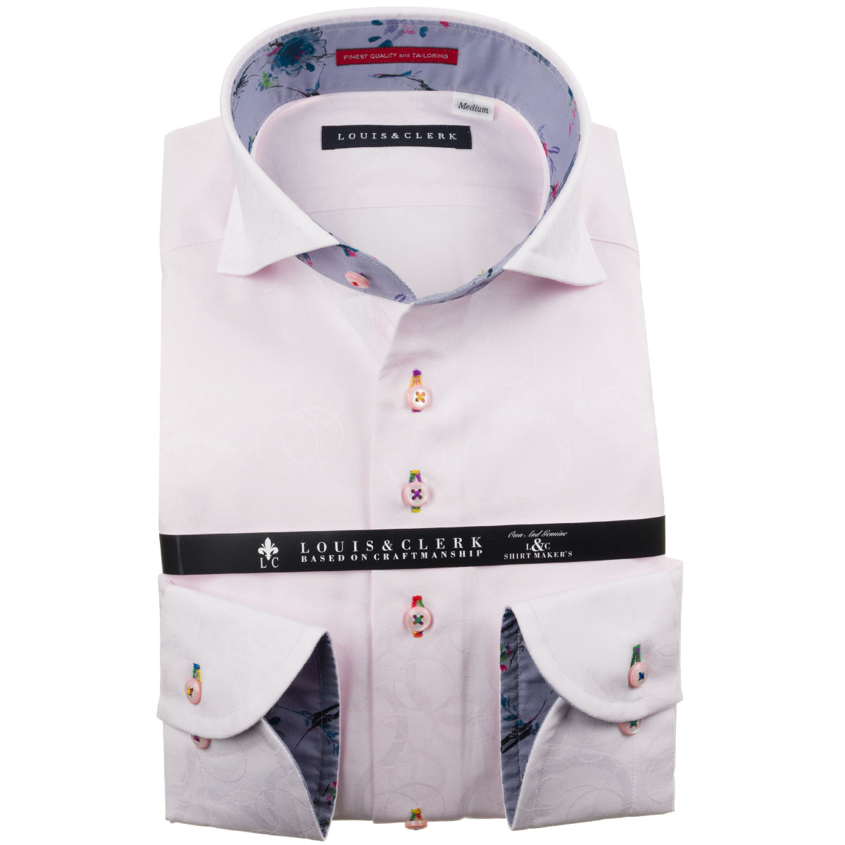 Louis&Clerk(ルイス＆クラーク) 長袖カッタウェイ ピンク ワイシャツ【OUTLETS】