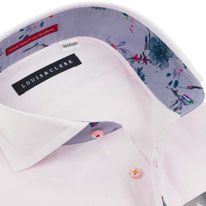 Louis&Clerk(ルイス＆クラーク) 長袖カッタウェイ ピンク ワイシャツ【OUTLETS】