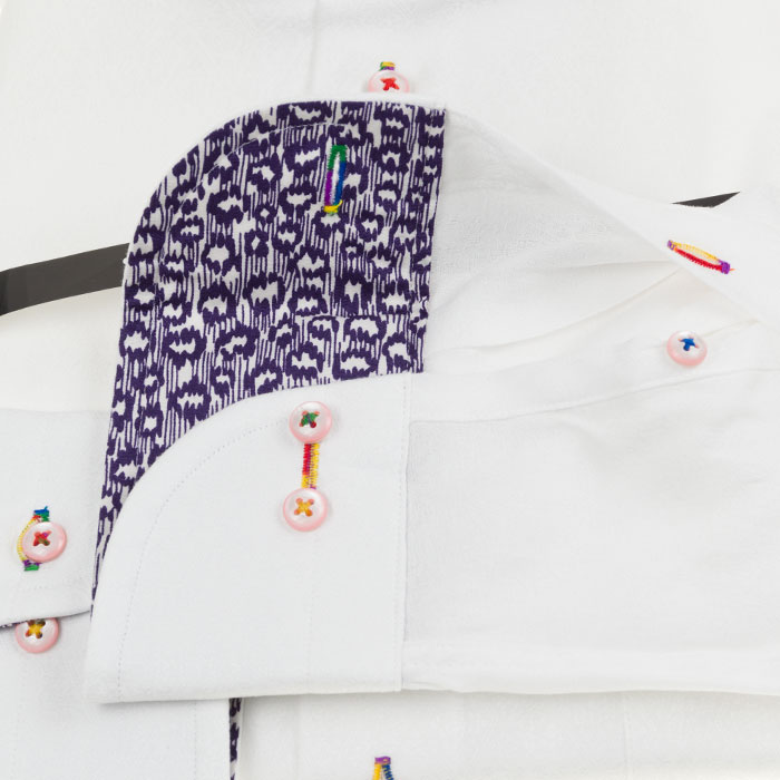 Louis&Clerk(ルイス＆クラーク) 長袖カッタウェイ ホワイト ワイシャツ【OUTLETS】
