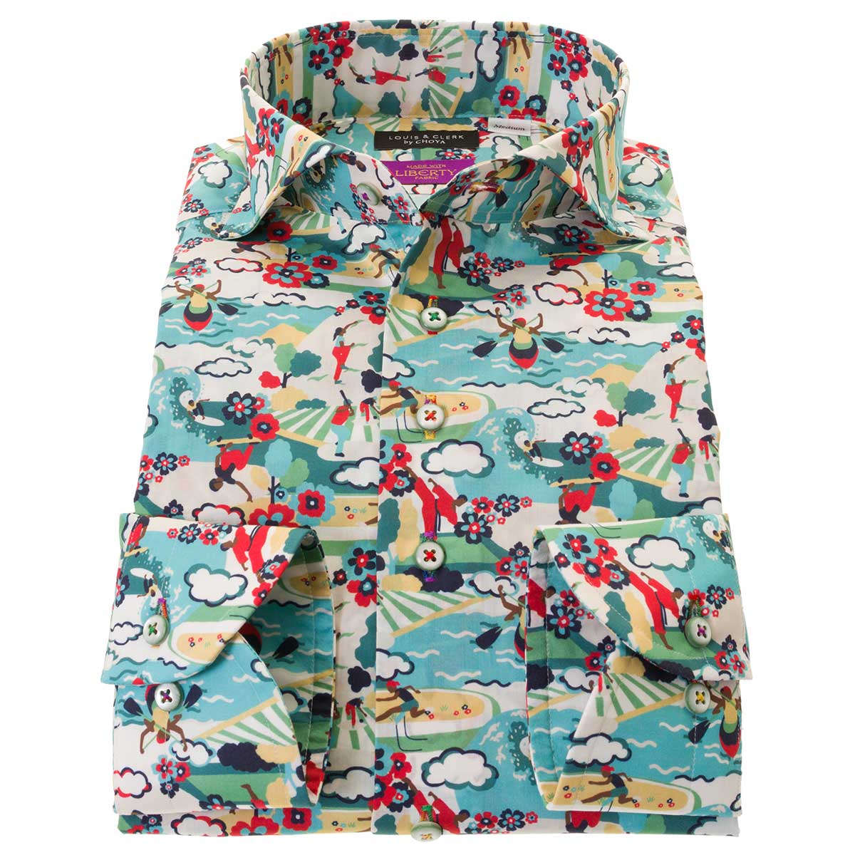 LOUIS&CLERK（ルイス＆クラーク）長袖カッタウェイ マルチカラー ワイシャツ【OUTLETS】