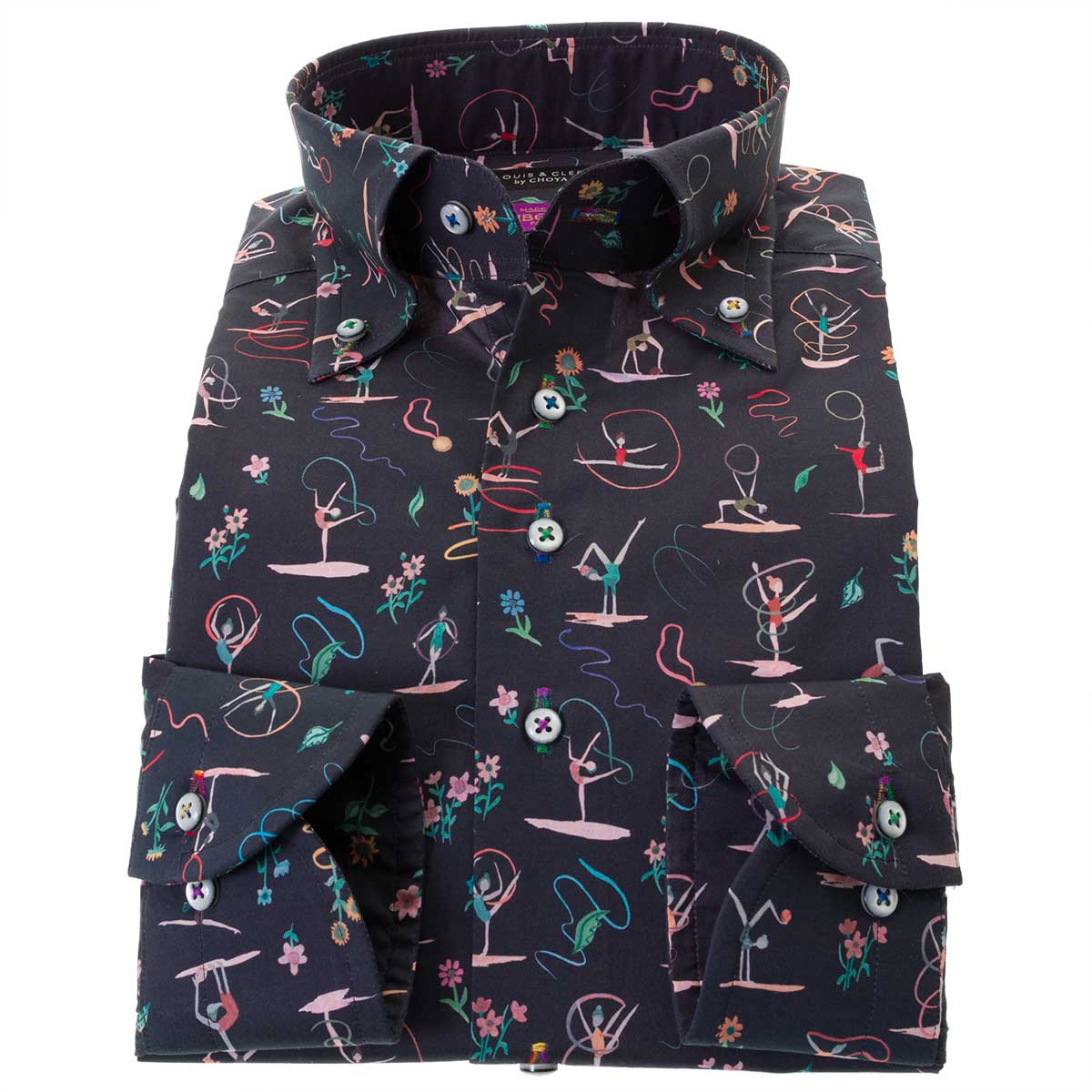 LOUIS&CLERK（ルイス＆クラーク）長袖ボタンダウン ブラック ワイシャツ【OUTLETS】