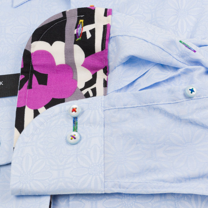 Louis&Clerk(ルイス＆クラーク) 長袖ボタンダウン ブルー ワイシャツ【OUTLETS】