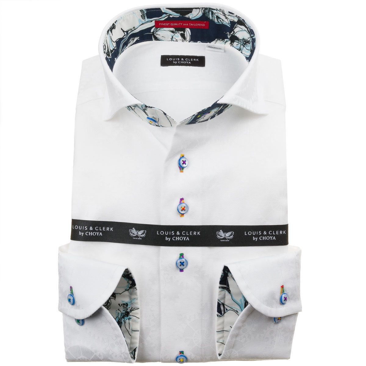 LOUIS&CLERK（ルイス＆クラーク）長袖カッタウェイ ホワイト ワイシャツ【OUTLETS】