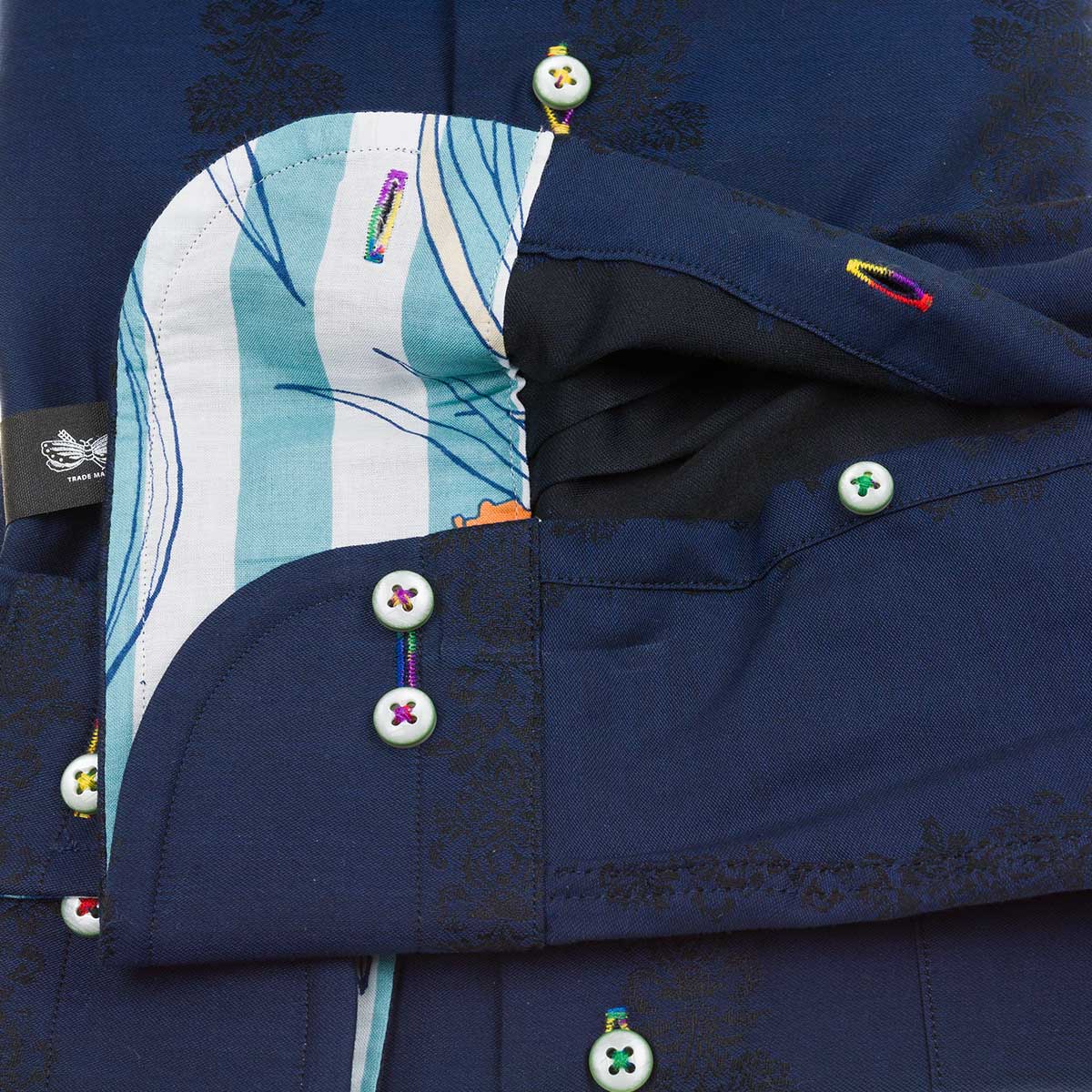 LOUIS&CLERK（ルイス＆クラーク）長袖カッタウェイ ネイビー ワイシャツ【OUTLETS】