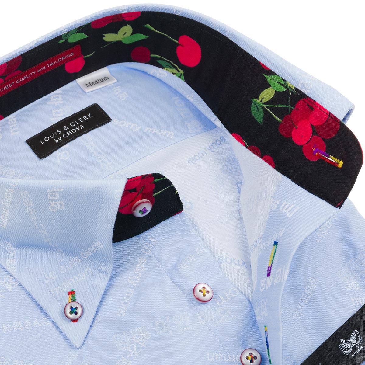 LOUIS&CLERK（ルイス＆クラーク）長袖ボタンダウン ブルー ワイシャツ【OUTLETS】