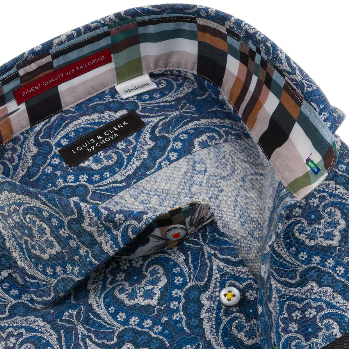 LOUIS&CLERK（ルイス＆クラーク）長袖カッタウェイ ブルー ワイシャツ【OUTLETS】