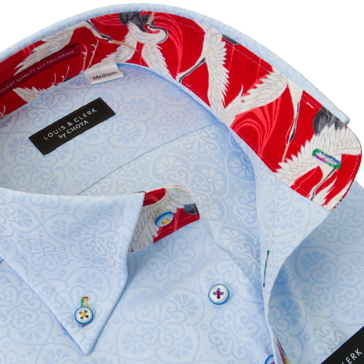 LOUIS&CLERK（ルイス＆クラーク）長袖ボタンダウン ブルー ワイシャツ【OUTLETS】