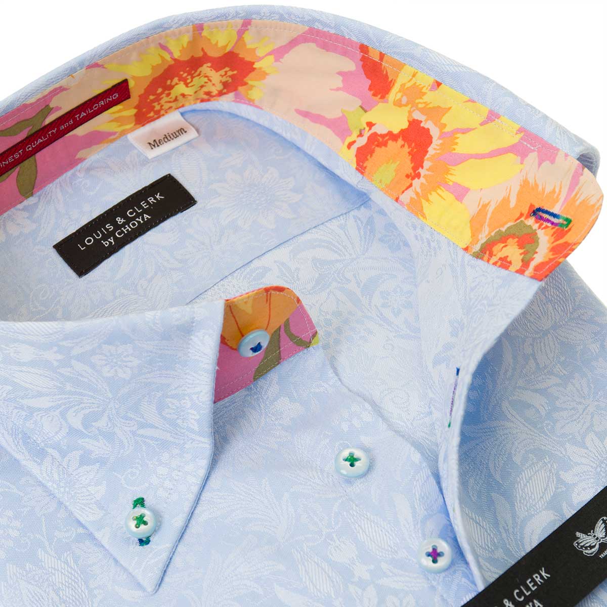 LOUIS&CLERK（ルイス＆クラーク）長袖ボタンダウン ブルー ワイシャツ【OUTLETS】