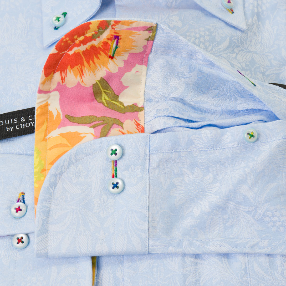 LOUIS&CLERK（ルイス＆クラーク）長袖ボタンダウン ブルー ワイシャツ【OUTLETS】