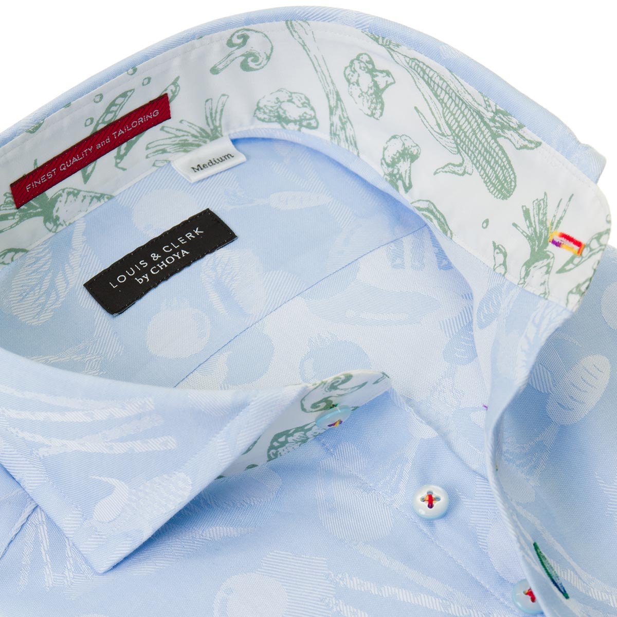 LOUIS&CLERK（ルイス＆クラーク）長袖ワイドカラー ブルー ワイシャツ【OUTLETS】