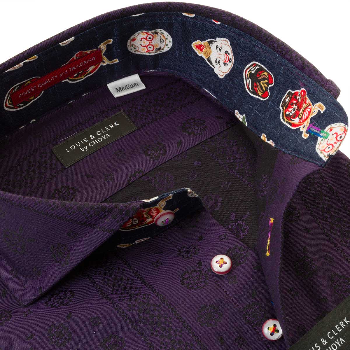 LOUIS&CLERK（ルイス＆クラーク）長袖カッタウェイ パープル ワイシャツ【OUTLETS】