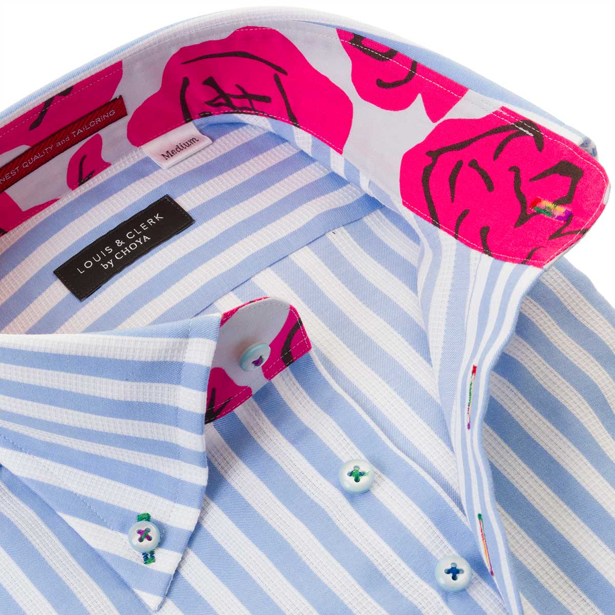 LOUIS&CLERK（ルイス＆クラーク）長袖ボタンダウン ブルー ワイシャツ【OUTLETS】
