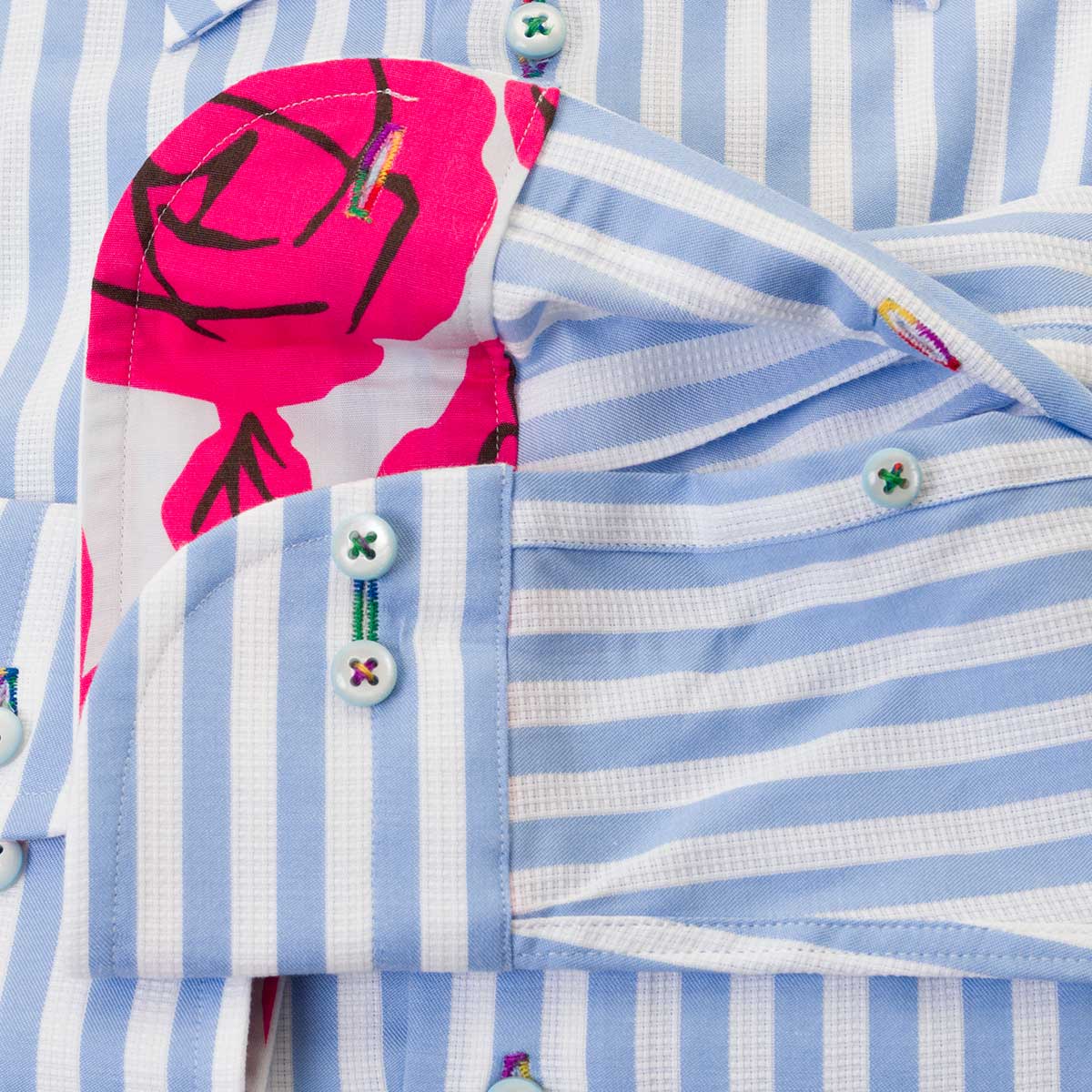 LOUIS&CLERK（ルイス＆クラーク）長袖ボタンダウン ブルー ワイシャツ【OUTLETS】