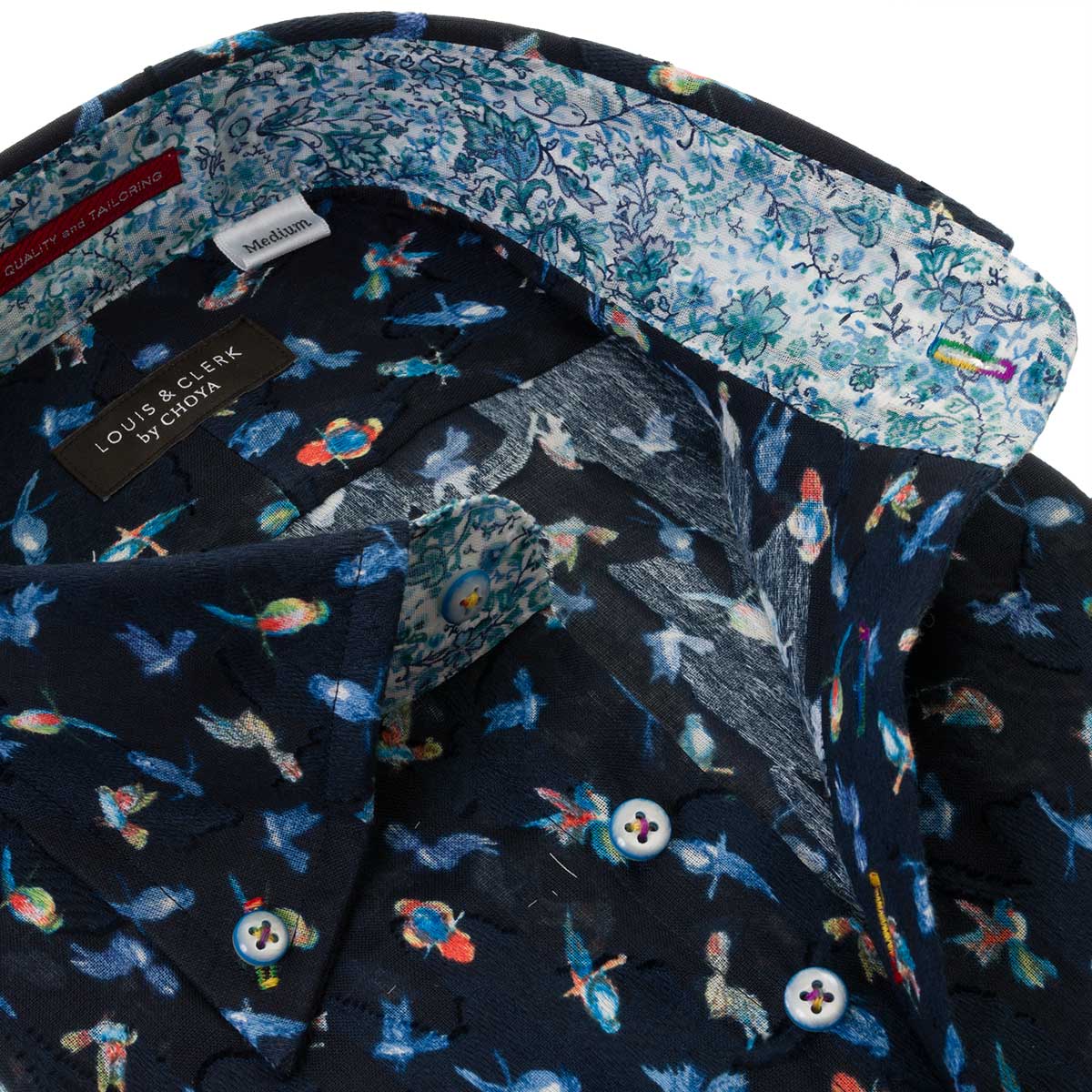 LOUIS&CLERK（ルイス＆クラーク）長袖ボタンダウン ネイビー ワイシャツ【OUTLETS】