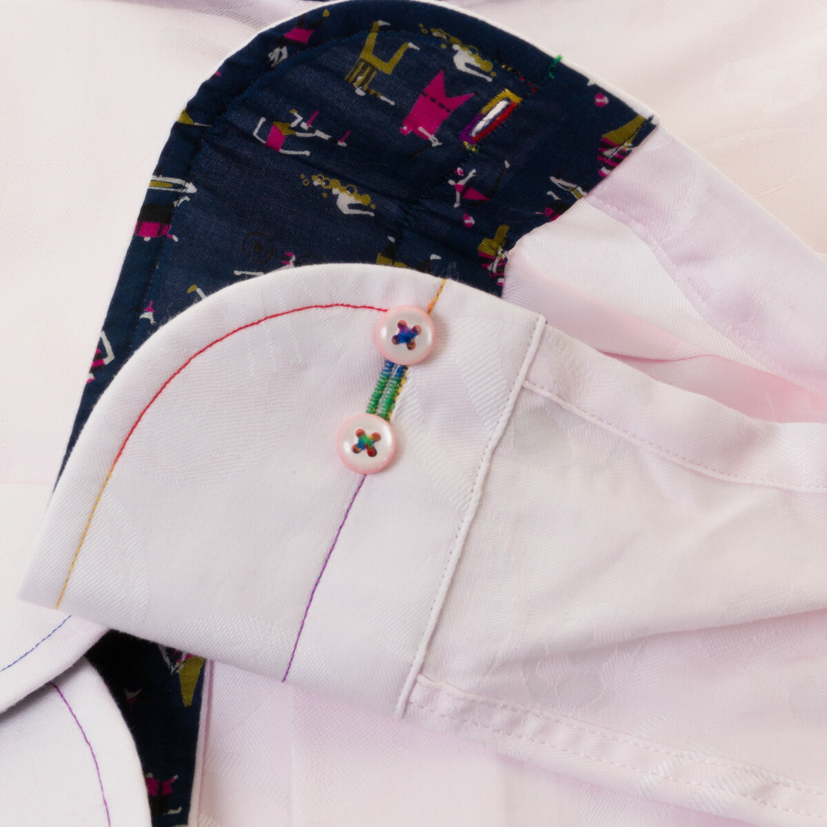 LOUIS&CLERK（ルイス＆クラーク）長袖カッタウェイ ピンク ワイシャツ【OUTLETS】