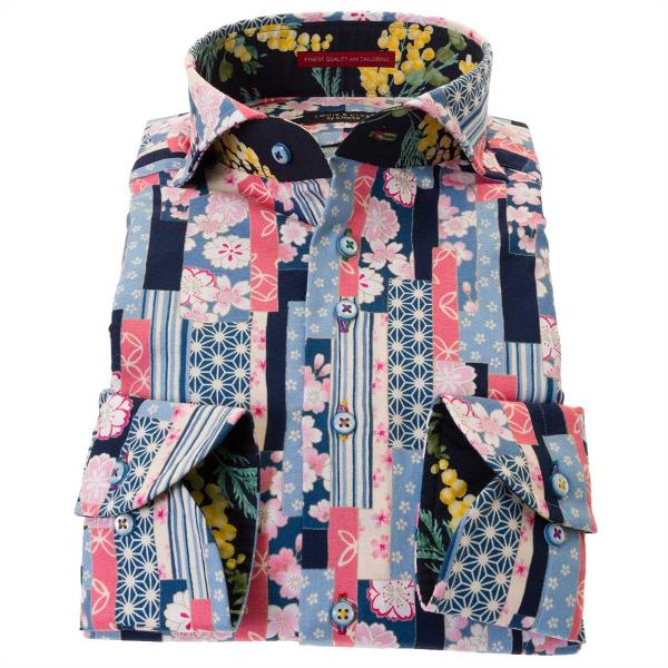 LOUIS&CLERK（ルイス＆クラーク）長袖カッタウェイ ネイビー ワイシャツ【OUTLETS】
