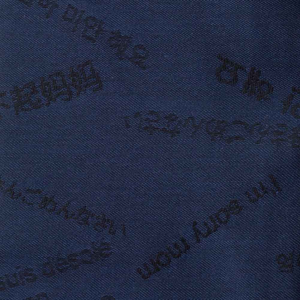 ワイシャツ 文字、メッセージ ネイビー ジャガード LOUIS & CLERK