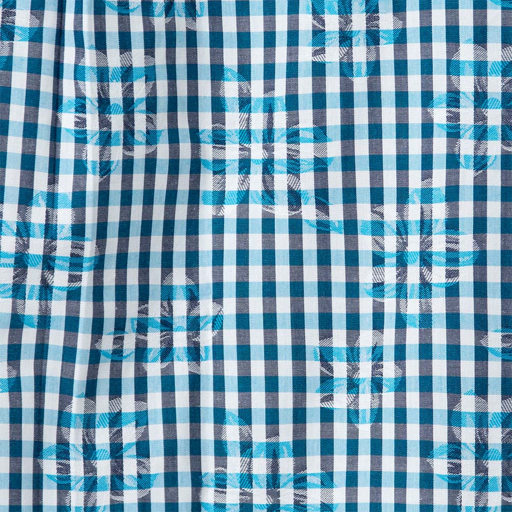 ワイシャツ ギンガムチェック ブルー ジャカード   LOUIS & CLERK