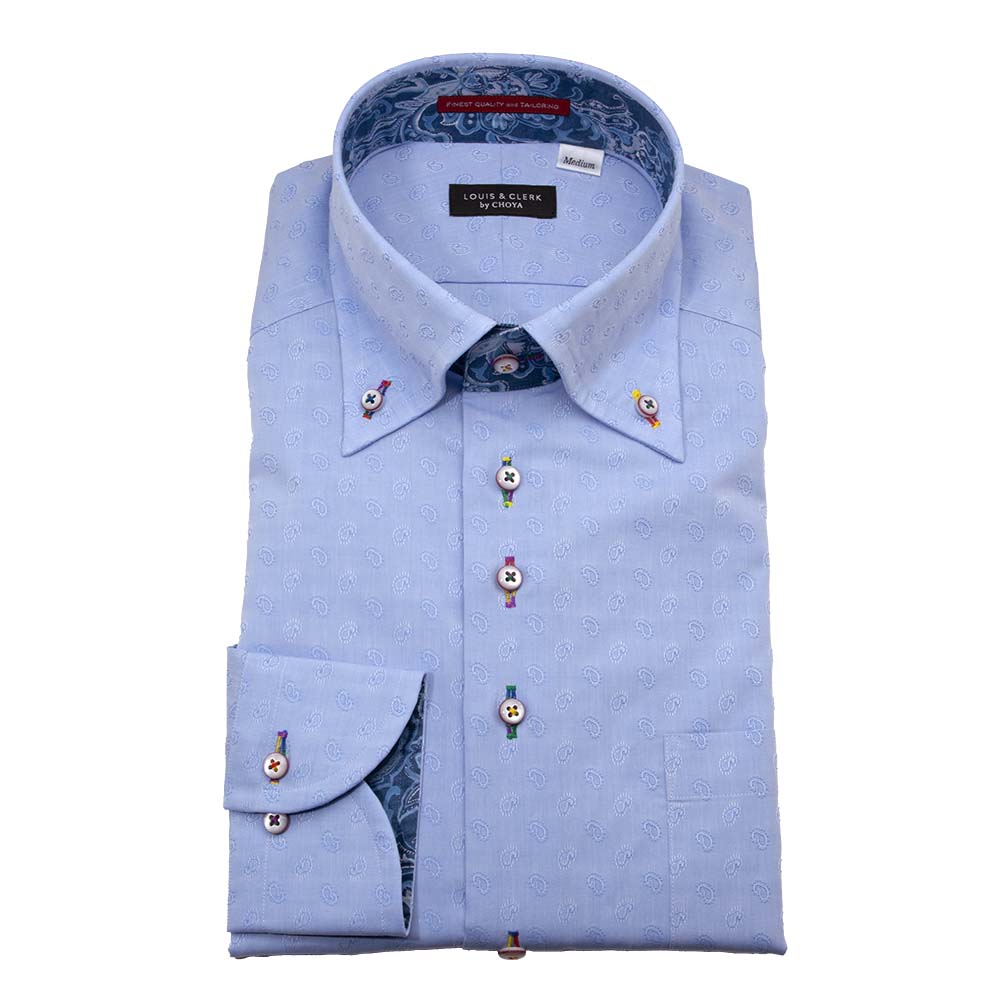 s*o様 JR北海道 制服上下、ワイシャツセット ワイシャツ 総柄 ホワイト ジャカード ドビー LOUIS & CLERK