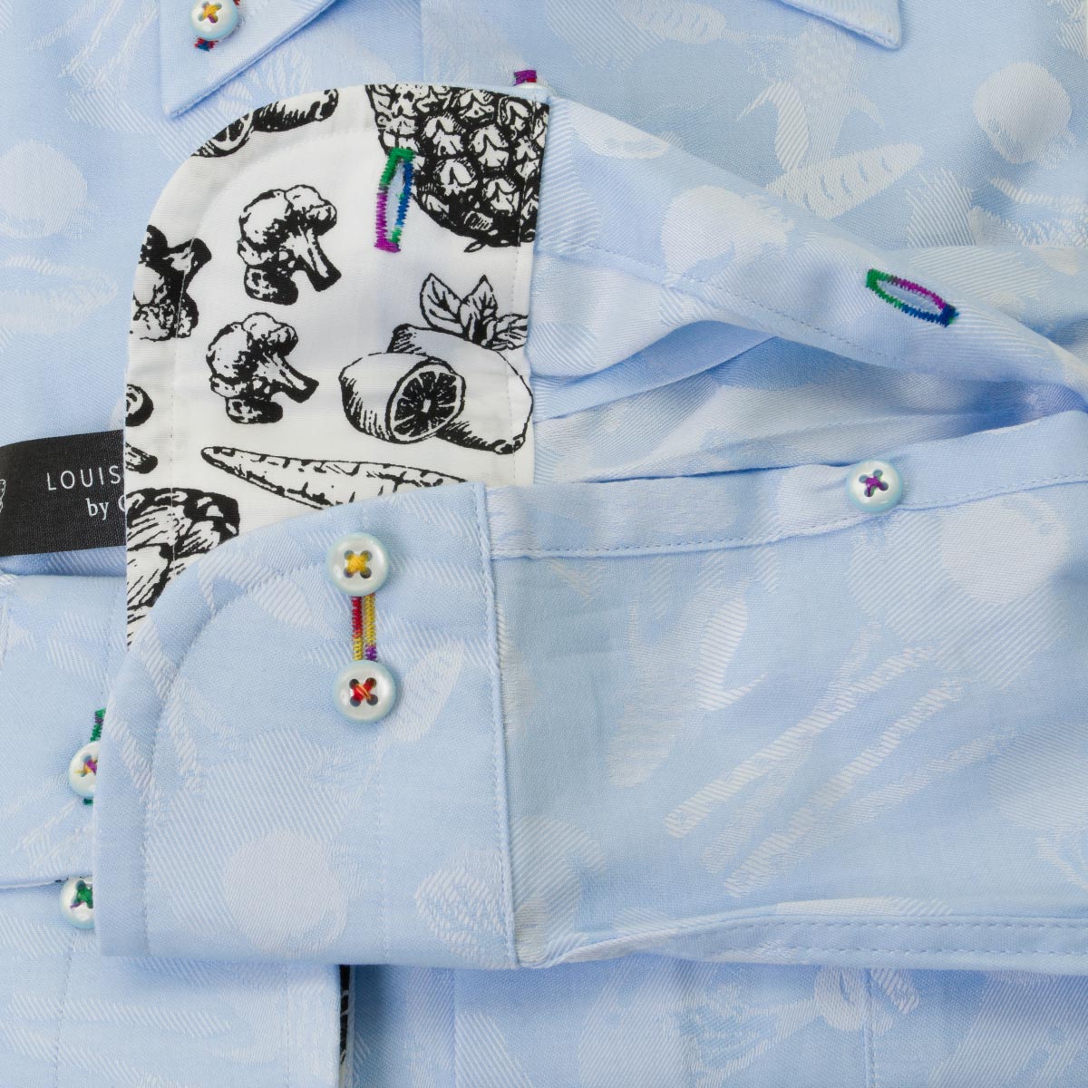 長袖ボタンダウン ブルー ワイシャツ スリムフィット LOUIS & CLERK【OUTLETS】