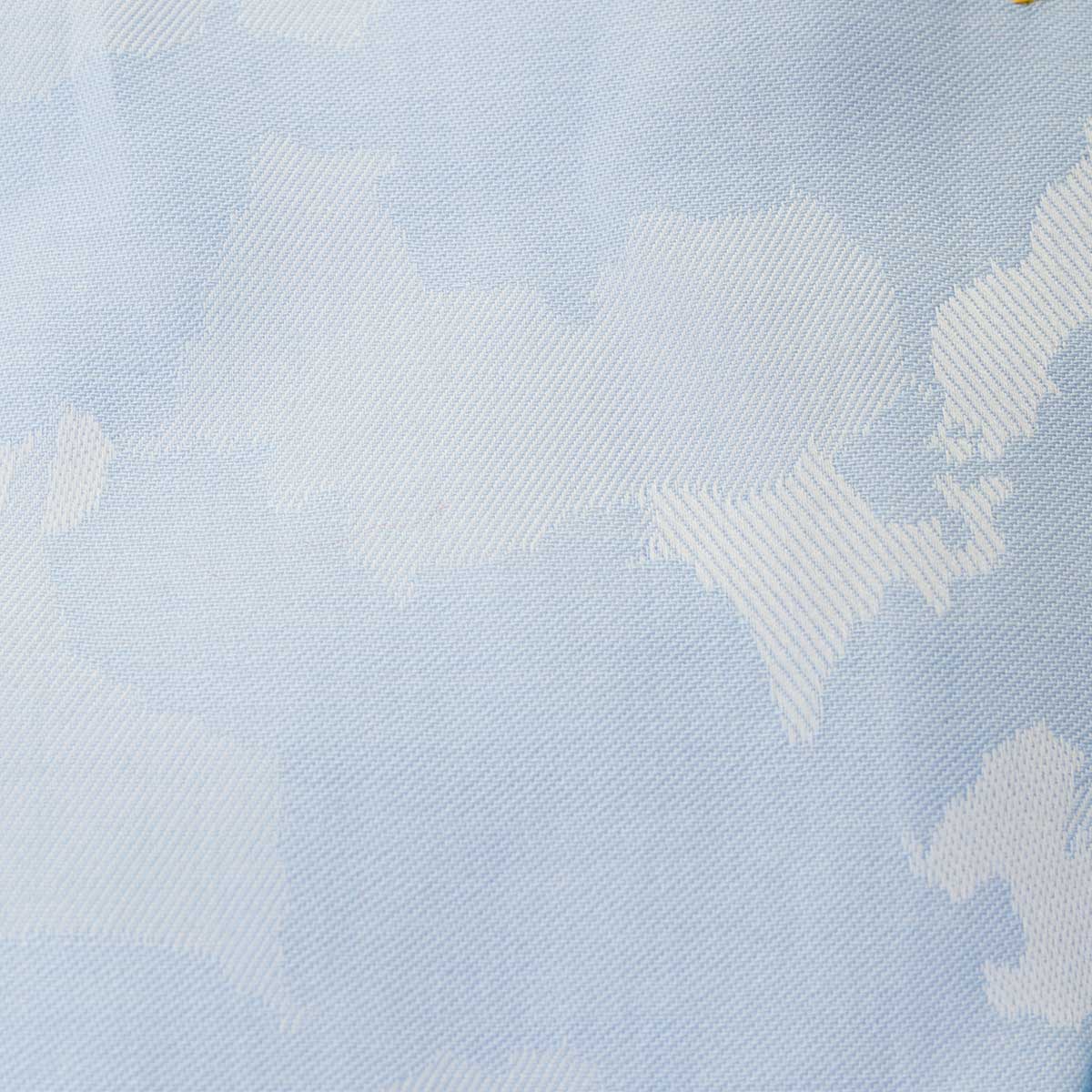 ワイシャツ 地図 ブルー ジャガード スリムフィット LOUIS & CLERK