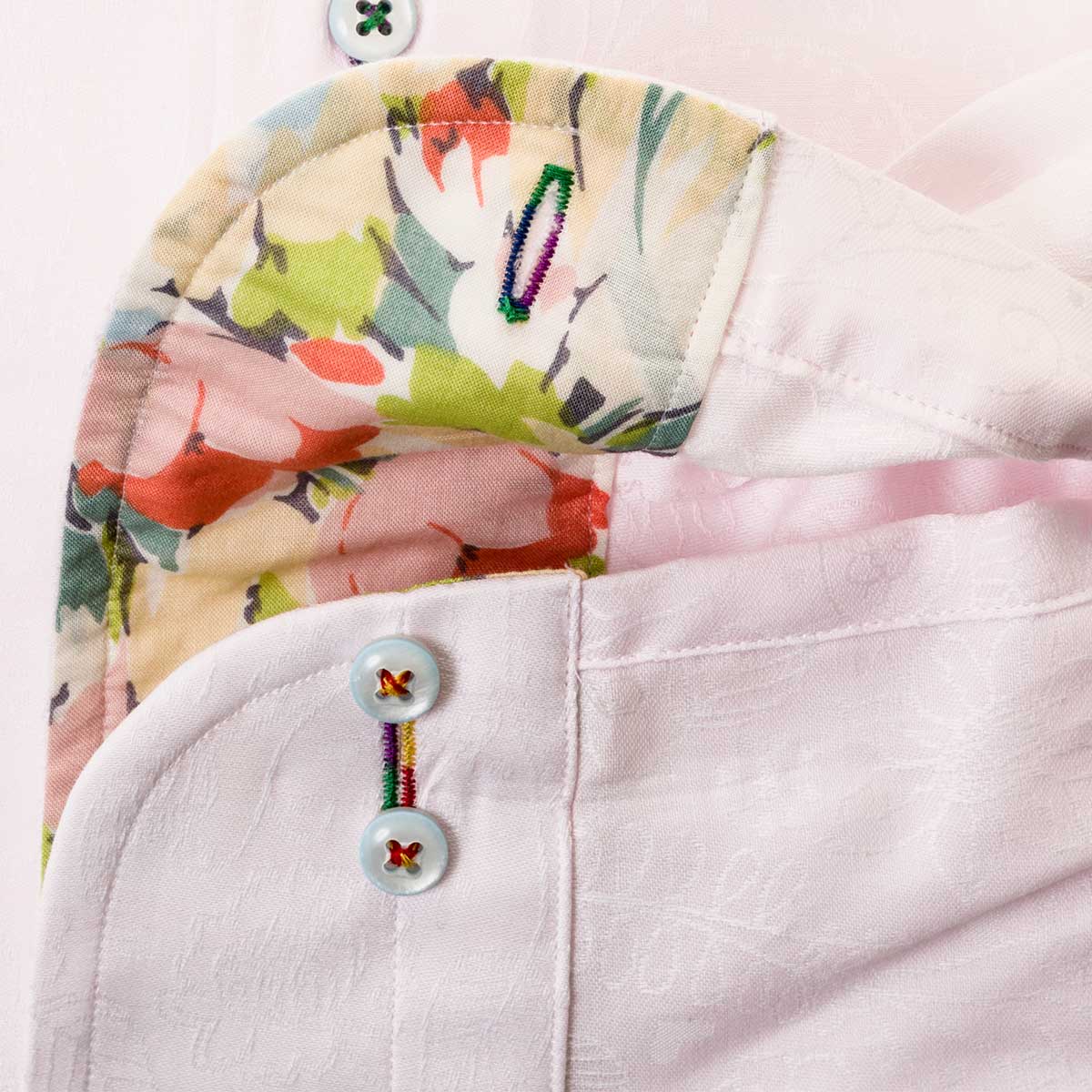 ワイシャツ スリムフィット 花柄 ピンク ジャカード LOUIS & CLERK