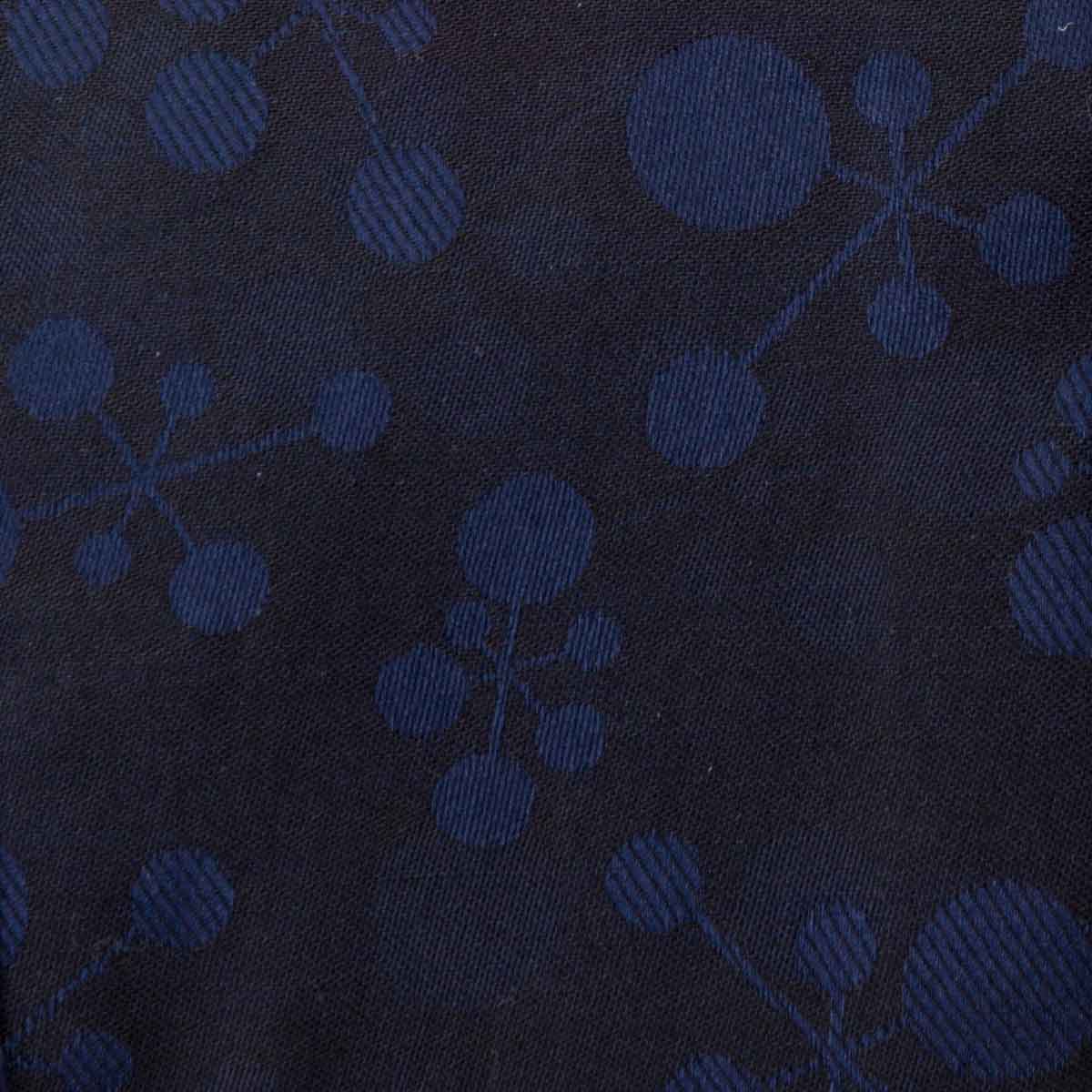 ワイシャツ スリムフィット 幾何 ダークブルー ジャカード LOUIS & CLERK