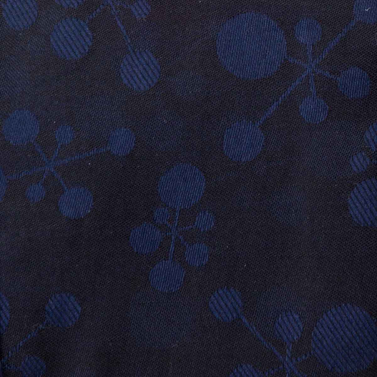 ワイシャツ スリムフィット 幾何 ダークブルー ジャカード LOUIS & CLERK