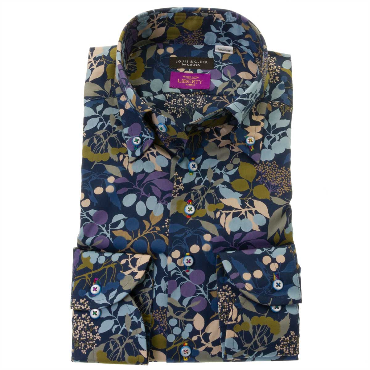 ・商品説明：■商品説明文LIBERTY（リバティ）社のタナローン・オリジナルプリント生地を用いたドレスシャツ。LIBERTYの下げ札とルイスとリバティーのダブルネームが、その証となっております。オリー