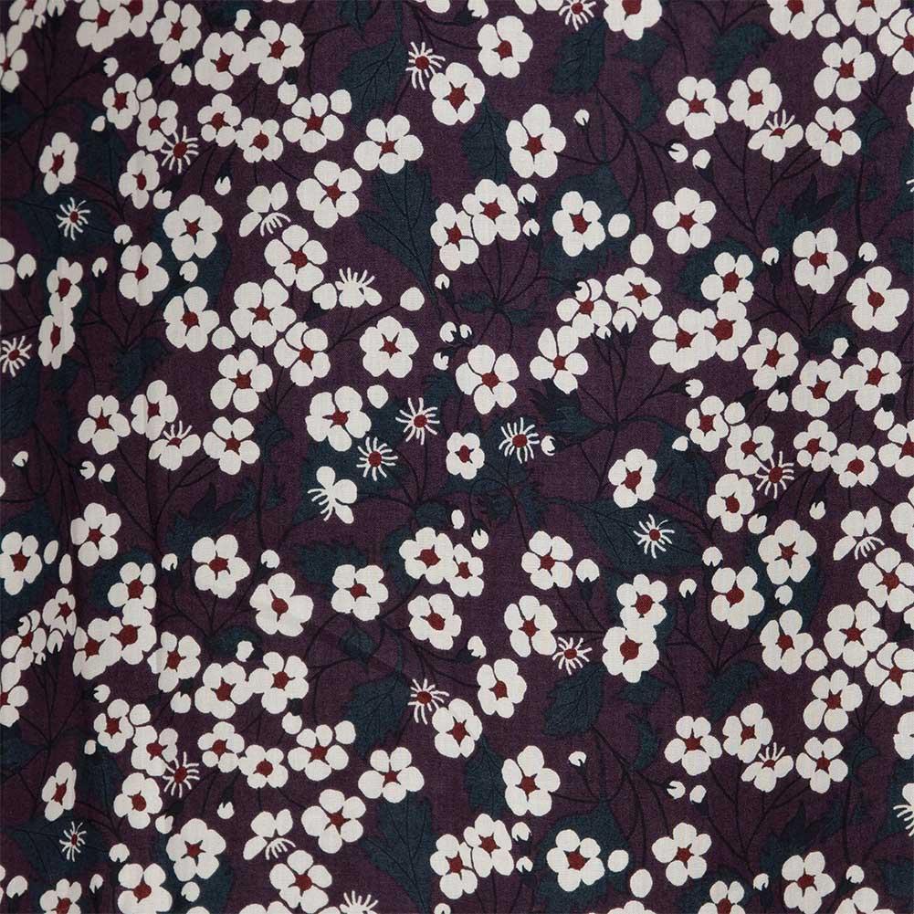 ワイシャツ 桜柄 花柄 フラワー 和柄 プリント パープル   LOUIS & CLERK