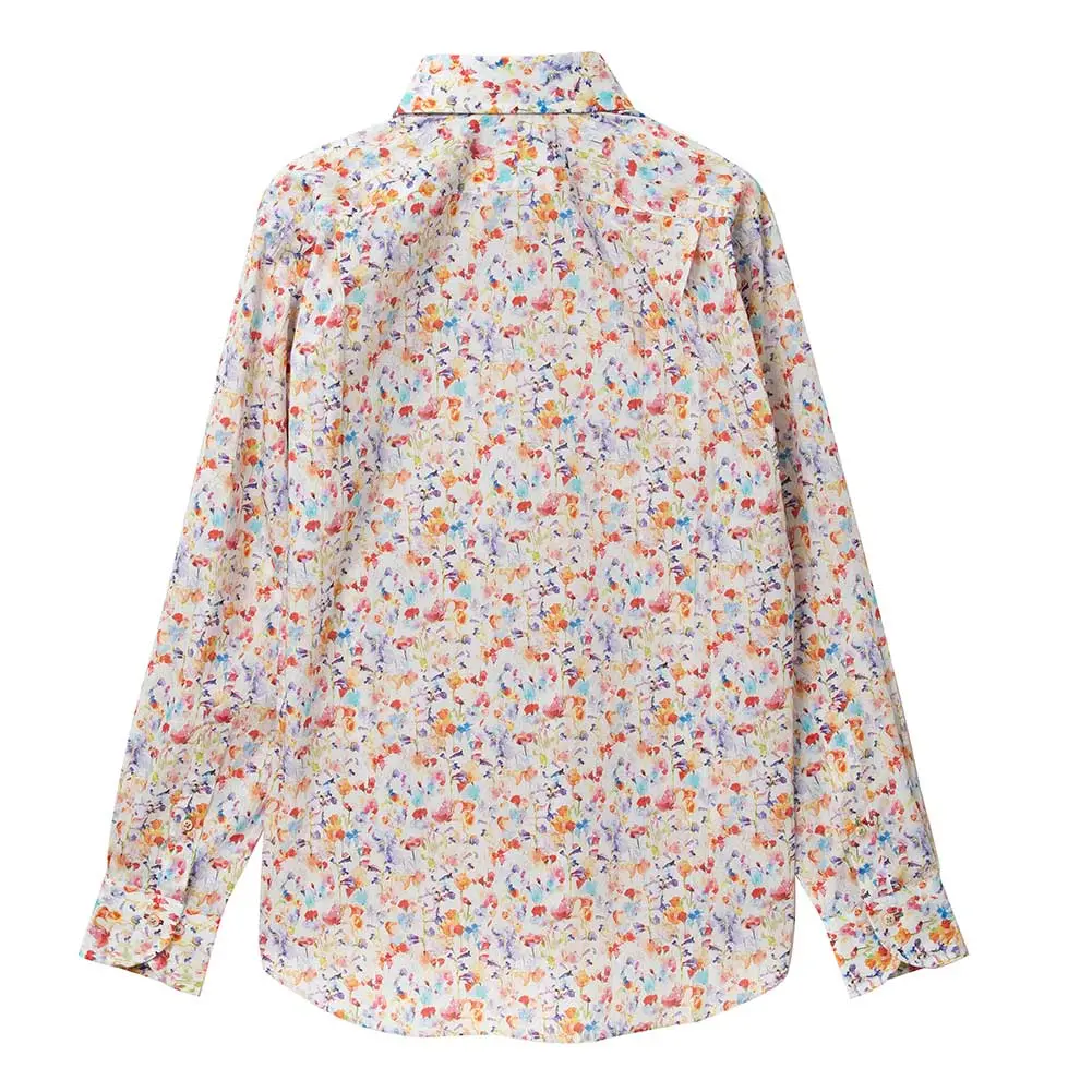 ワイシャツ 花柄 リバティプリント インキー・フィールズ タナローン ＜Inky Fields＞ 草木、ボタニカル マルチカラー   LOUIS & CLERK