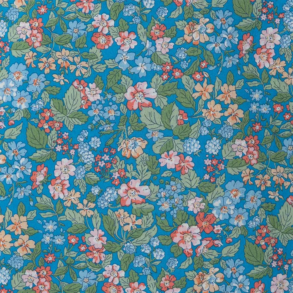 ワイシャツ 花柄 リバティプリント ヘッジロウ・ランブル タナローン ＜Hedgerow Ramble＞ 草木、ボタニカル ブルー   LOUIS & CLERK