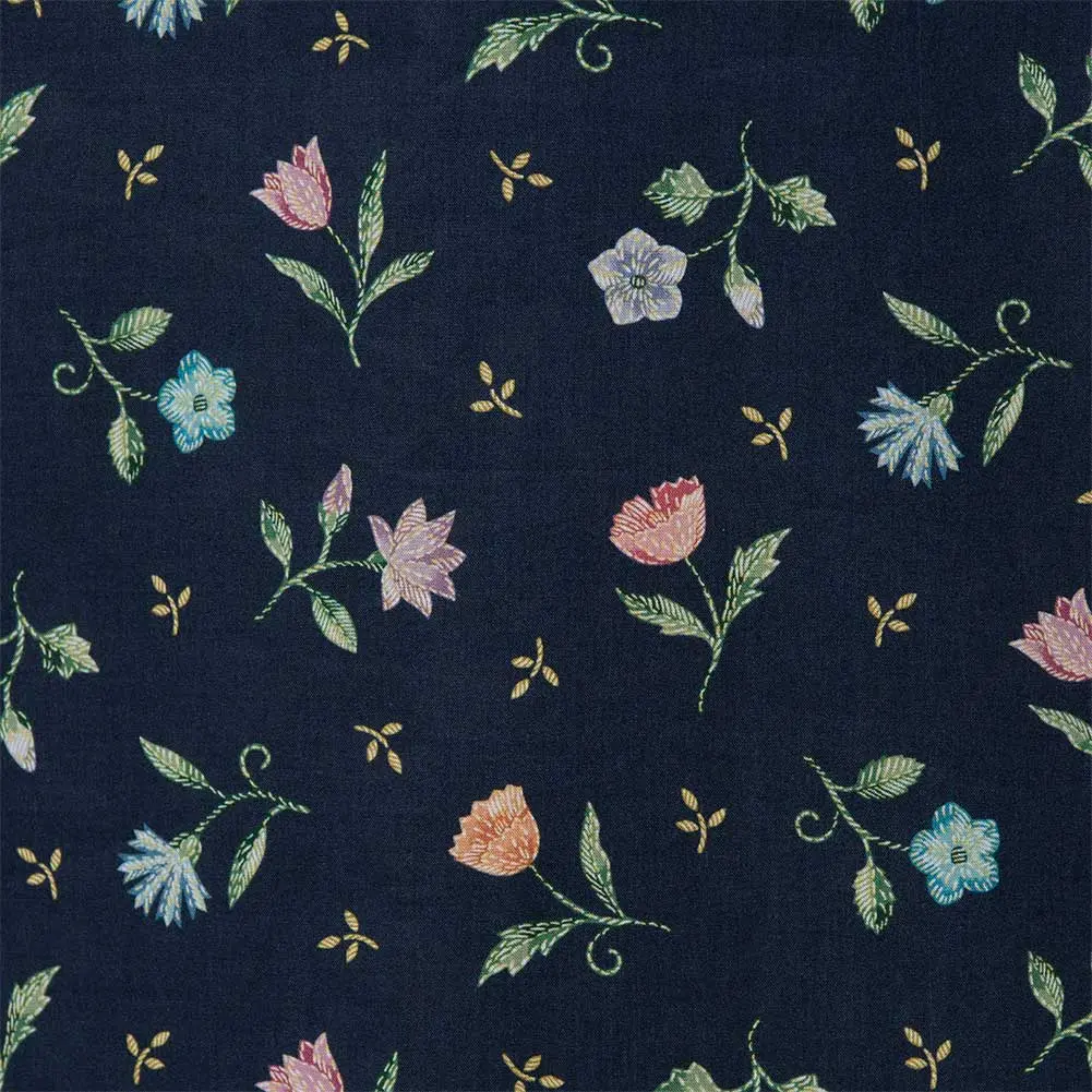ワイシャツ リバティプリント ロイヤル・スレッズ タナローン ＜Royal Threads＞ 花柄 草木、ボタニカル ネイビー   LOUIS & CLERK