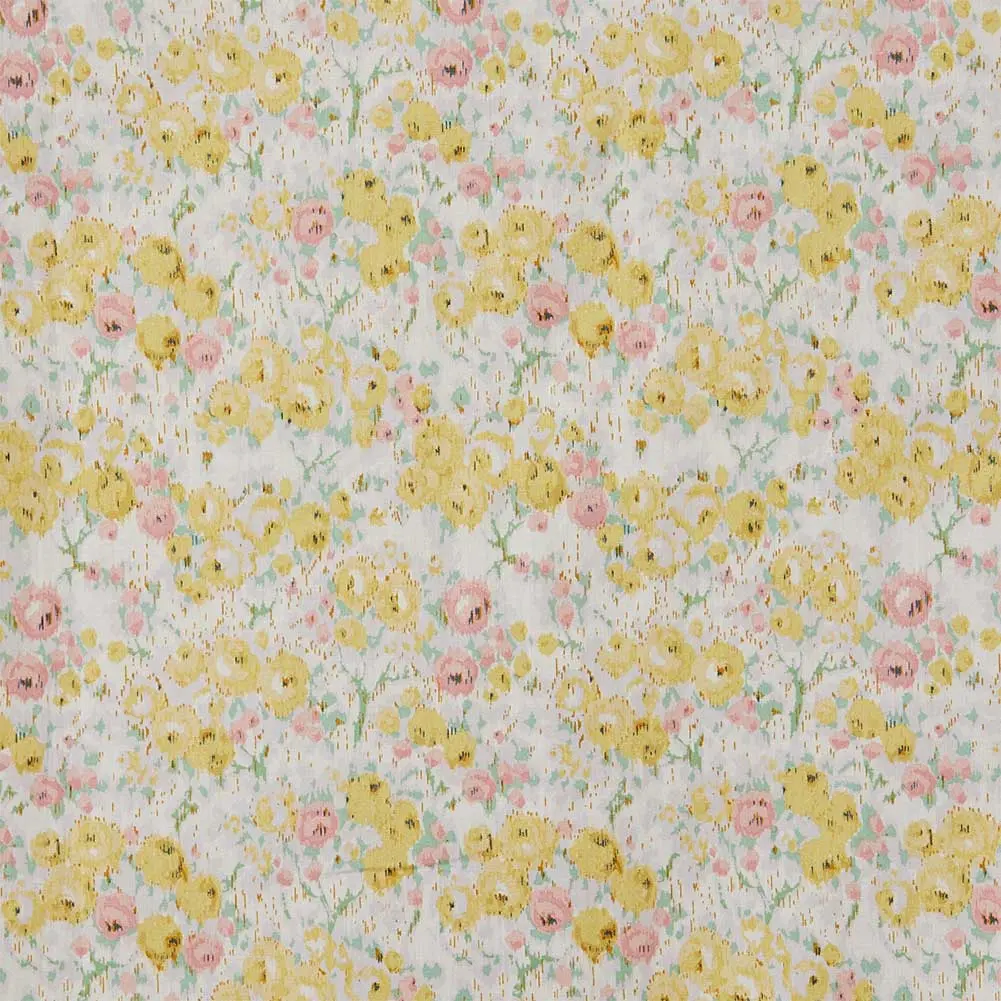 ワイシャツ リバティプリント キャロリン オーガニック・タナローン ＜Carolyn＞ 花柄 草木、ボタニカル イエロー   LOUIS & CLERK