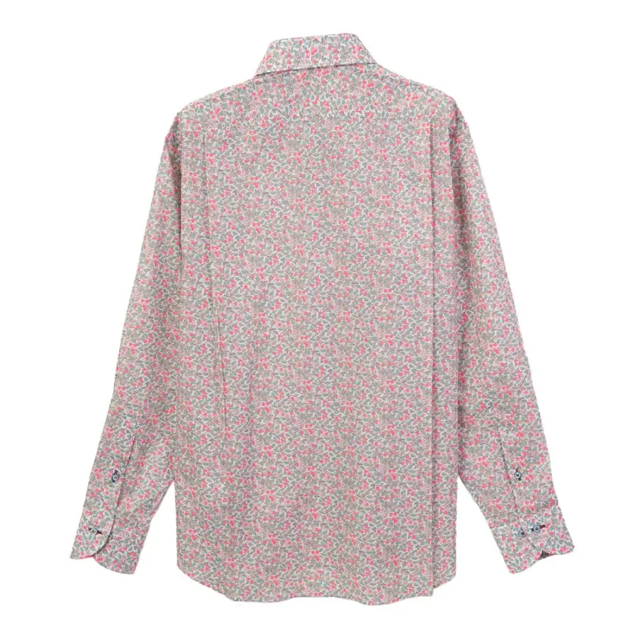 ワイシャツ プリント 草木、ボタニカル 花柄 リバティプリント コリーンズ・オーチャード タナローン ＜Colleen's Orchard＞  ピンク   LOUIS & CLERK