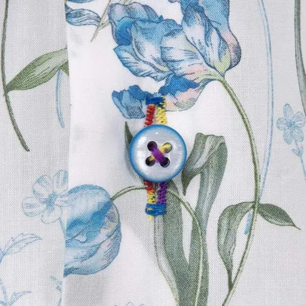 ワイシャツ 花柄 リバティプリント メドゥ・ミューズ タナローン ＜Meadow Muse＞ト 花柄 草木、ボタニカル ブルー   LOUIS & CLERK