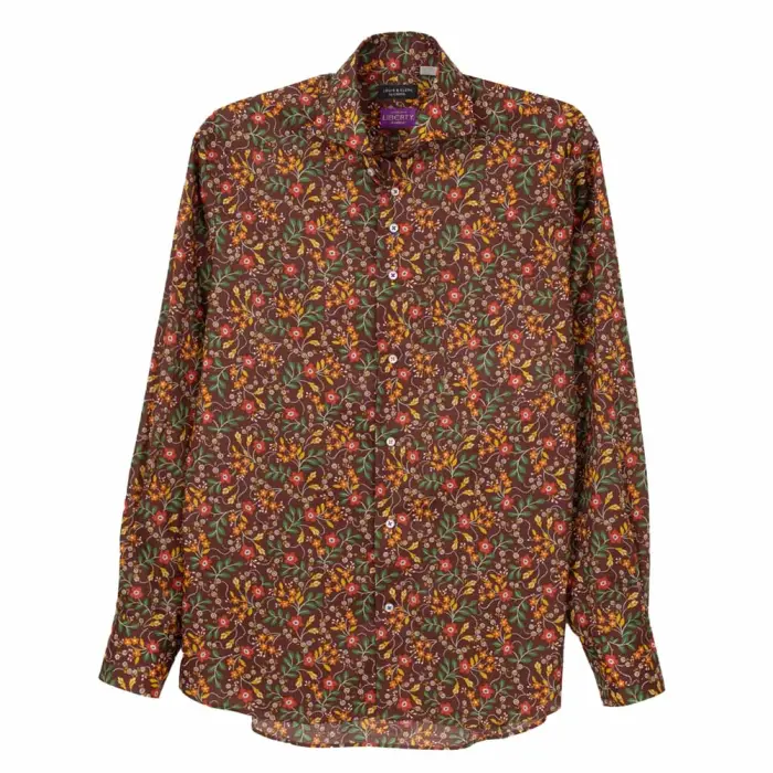 み*き様 LOUIS&CLERK リバティプリント 長袖シャツ Lサイズ ゴルフ ワイシャツ 花柄 プリント ブルー LOUIS & CLERK｜STYLE WORKS