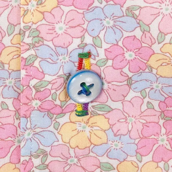 半袖ワイシャツ プリント 花柄 総柄 ピンク ブロード   LOUIS & CLERK