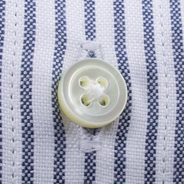 ワイシャツ スリムフィット ストライプ ブルー  オックスフォード   STYLE WORKS