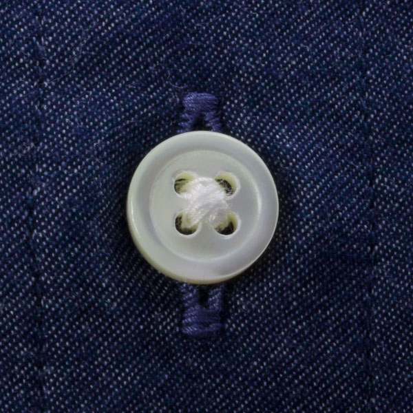 ワイシャツ スリムフィット ネイビー  オックスフォード   STYLE WORKS