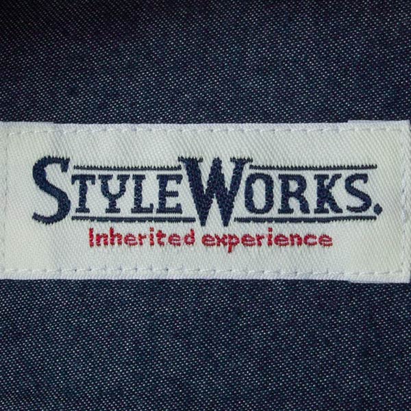 ワイシャツ スリムフィット ネイビー  オックスフォード   STYLE WORKS